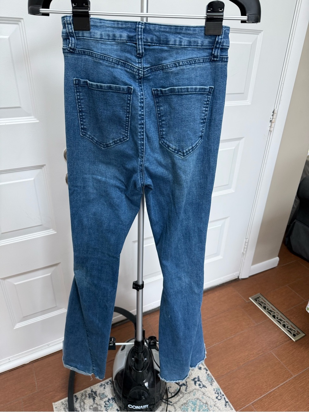 Rue21 Distressed Dark Blue Flare Jeans - Picture 6 of 7